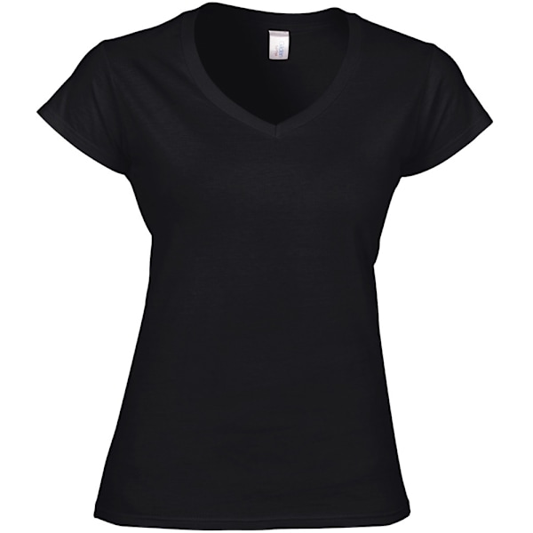 Gildan Ladies Soft Style Kortärmad V-ringad T-shirt L Svart Black L