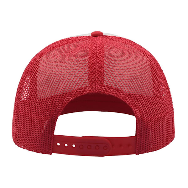 Atlantis Unisex Snap 90-talets Platta Visir 5 Panel Trucker Cap En Storlek White/Red One Size