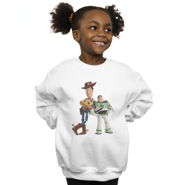 Disney Girls Toy Story Buzz And Woody Standing Sweatshirt 9-11 White 9-11 Years