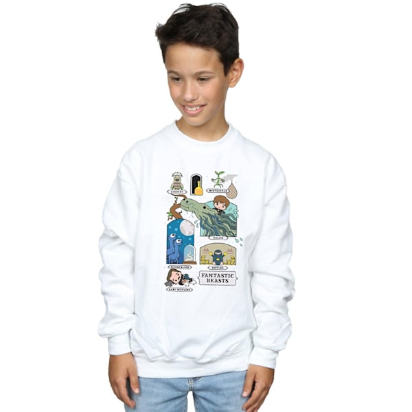 Fantastiska vidunder Boys Chibi Newt Sweatshirt 12-13 år Vit White 12-13 Years