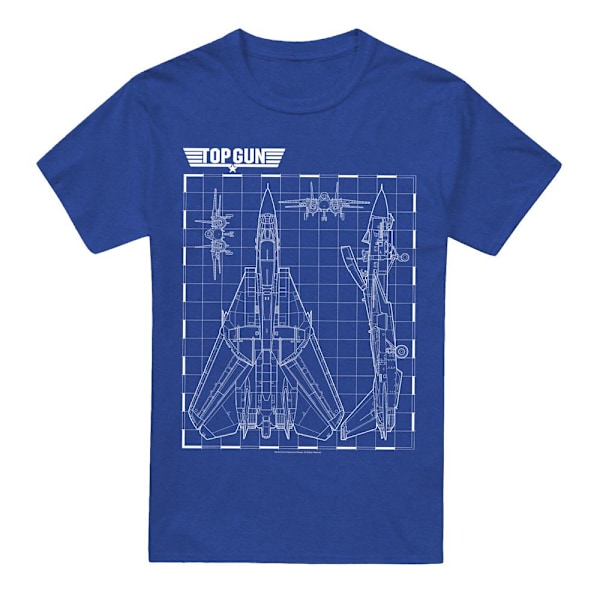 Top Gun Unisex Vuxen Schematisk T-Shirt S Kungsblå Royal Blue S