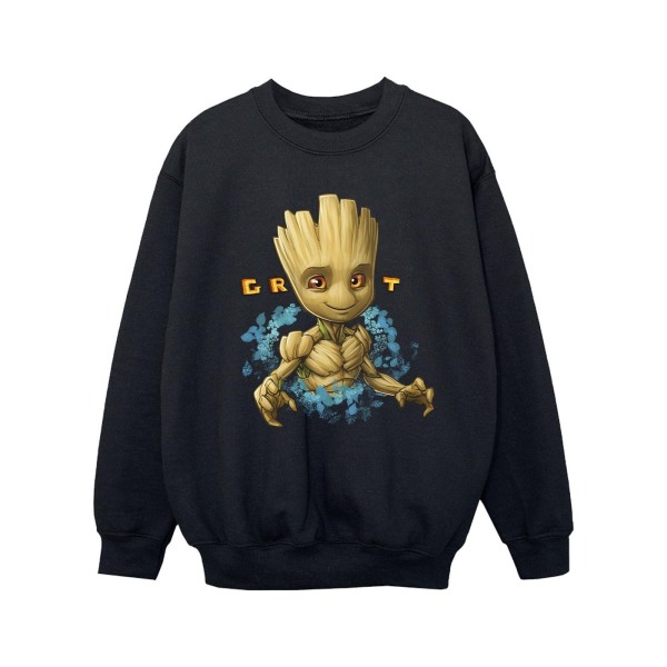 Guardians Of The Galaxy Girls Groot Flowers Sweatshirt 9-11 Ja Black 9-11 Years