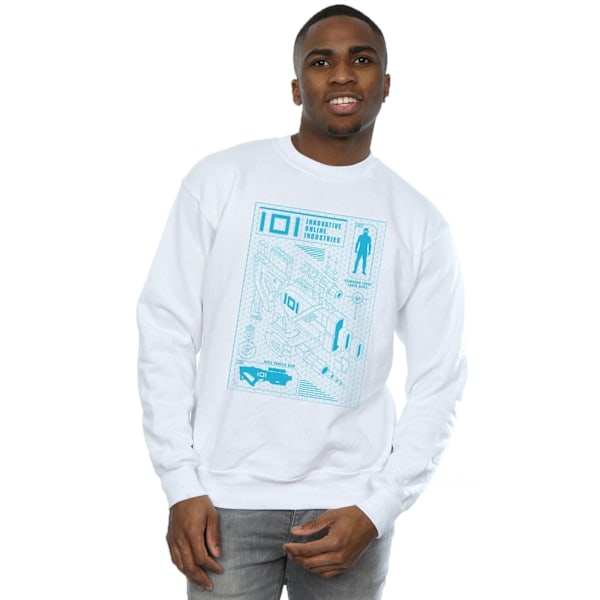 Ready Player One Mens IOI Laser Rifle Blueprint Sweatshirt XXL White XXL