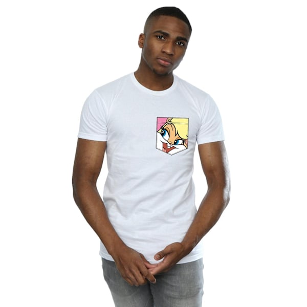 Looney Tunes Herr Lola Bunny Ansikte Faux Pocket T-Shirt L Vit White L