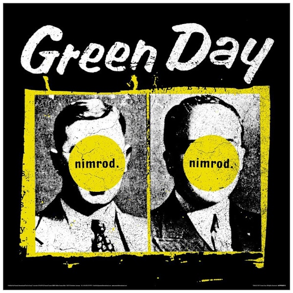 Green Day Nimrod Album Cover Print 30,5 cm x 30,5 cm Svart/Vit/ Black/White/Yellow 30.5cm x 30.5cm