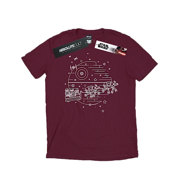 Star Wars Death Star Sleigh T-shirt XL Burgundy för män Burgundy XL