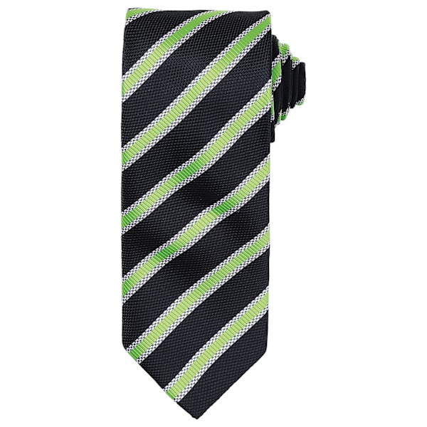 Premier Herr Randig Våffel Slips 1 Storlek Svart/Lime Black/Lime One Size