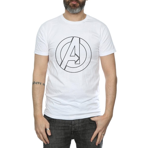 Avengers Assemble T-shirt för män med logotyp, S, vit White S
