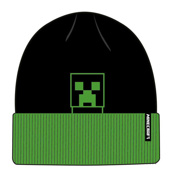 Minecraft Little Creeper Beanie One Size Svart/Grön Black/Green One Size