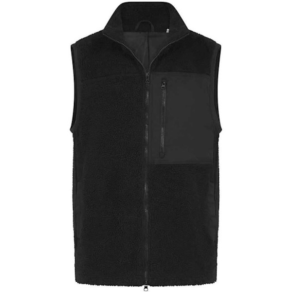 Front Row Unisex Vuxen Sherpa Återvunnen Väst XL Svart Black XL
