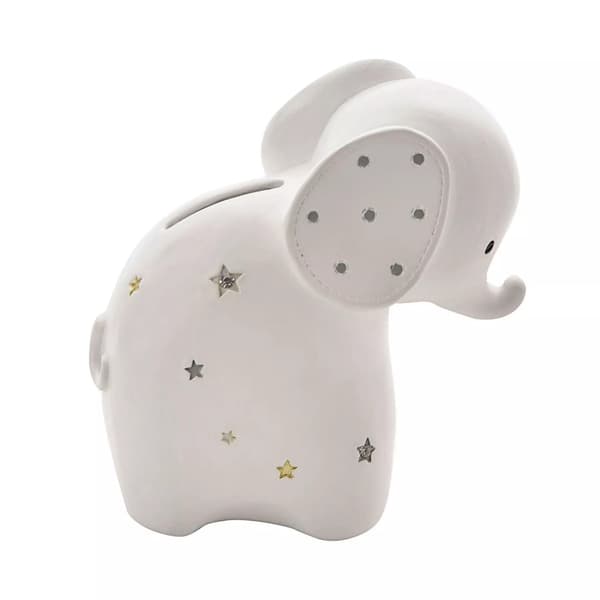 Bambino Elefant Spargris i Resin En Storlek Vit White One Size