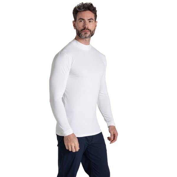 Craghoppers Herr Mock Neck Långärmad Golftröja M Vit White M