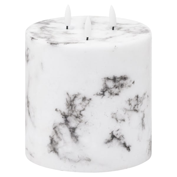 Hill Interiors Luxe Collection Marmoreffekt 3-veks elektrisk ljus White/Black 15cm x 15cm x 15cm