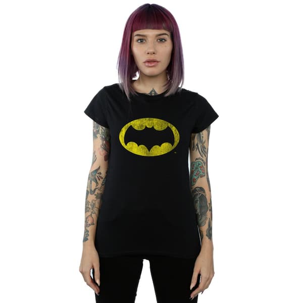 DC Comics Dam/Dam Batman TV-serie Distressed Logo Bomull Black M