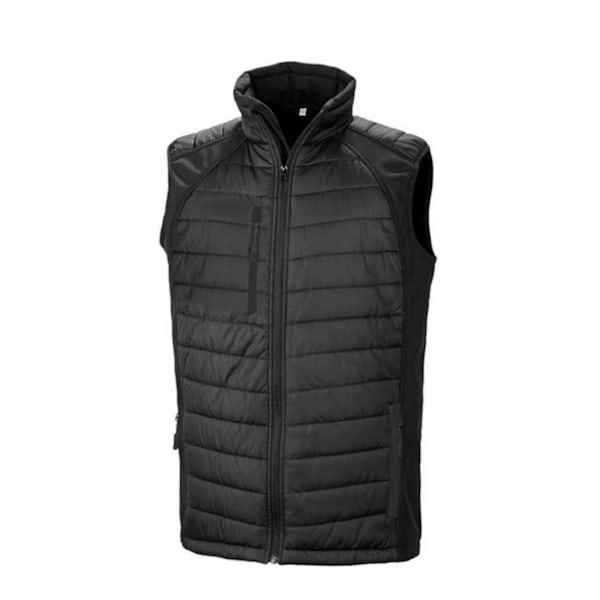 Result Äkta Återvunnen Unisex Vuxen Compass Softshell Vadderad G Black XS
