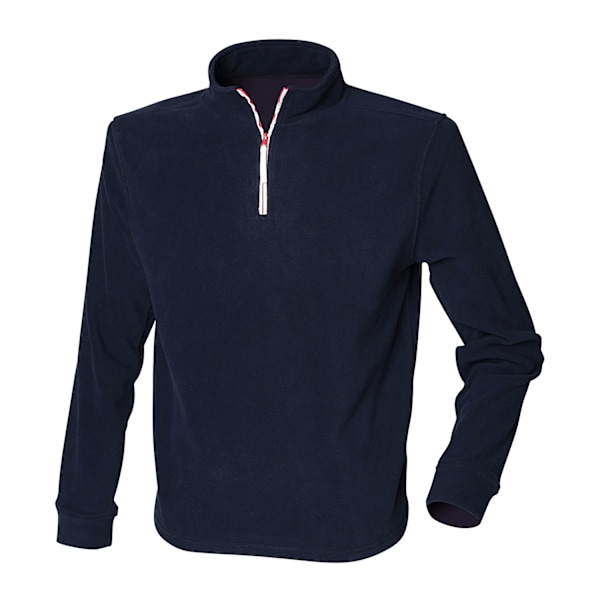 Finden & Hales Herr Microfleece Zip Neck Fleece Top M Marinblå/Vit Navy/White M