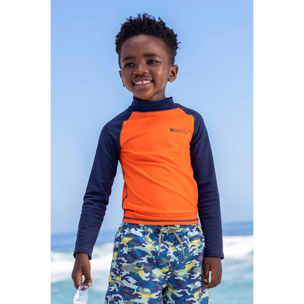 Mountain Warehouse Barnkläder/Barn Långärmad Rashguard 7-8 År Orange 7-8 Years