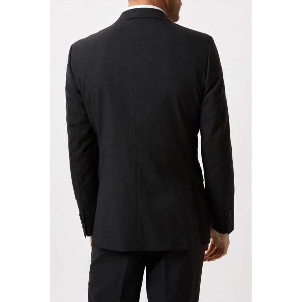 Burton Mens Essential Single-Breasted Slim Suit Jacket 38R Char Charcoal 38R