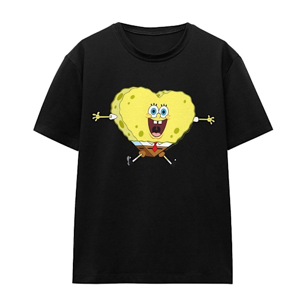 SvampBob Fyrkant Unisex Vuxen Hjärtformad Svamp Valentin Black XL