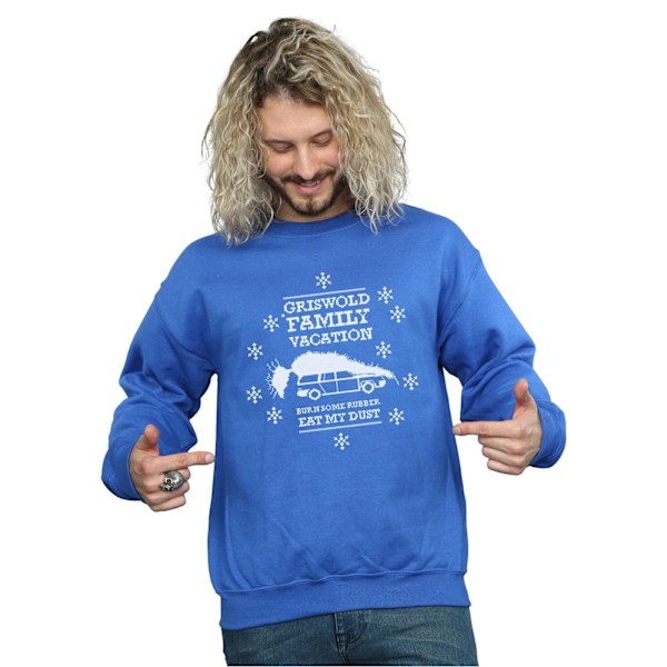 National Lampoon's Christmas Vacation Herr Eat My Dust Sweatshirt Royal Blue 3XL