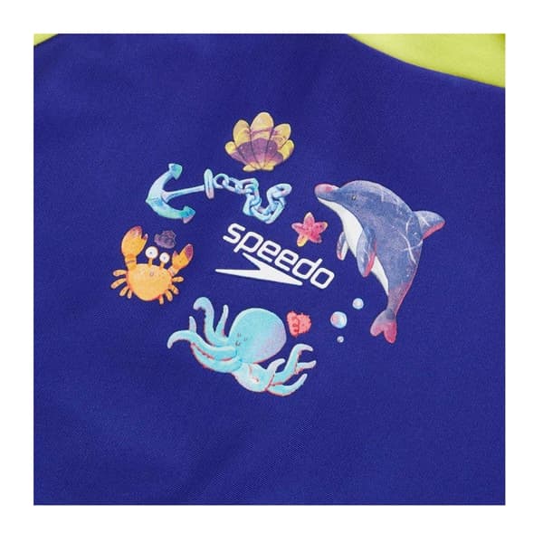 Speedo Barn/Kids Digitaltryckt Långärmad Rash Top 2-3 År Blue/Yellow 2-3 Years