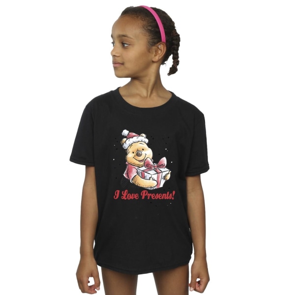 Disney Girls Winnie The Pooh Love Presents Bomull T-shirt 9-11 Black 9-11 Years