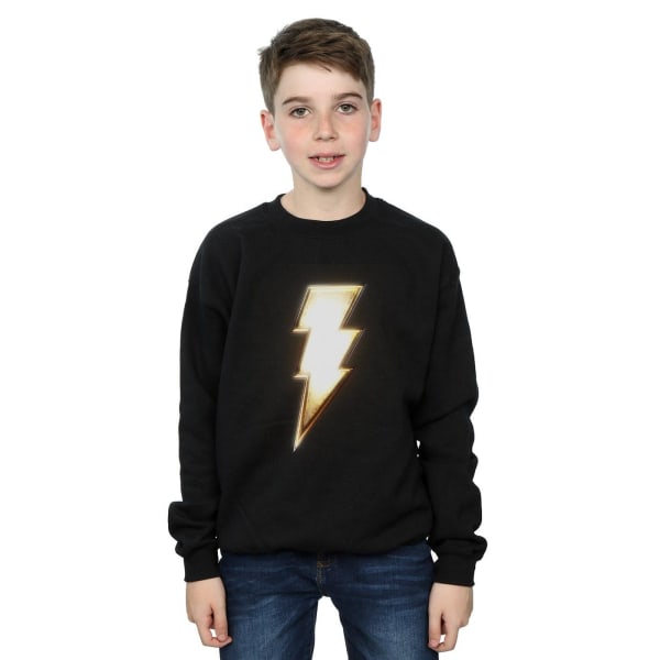 DC Comics Boys Shazam Bolt Logo Sweatshirt 7-8 år Svart Black 7-8 Years
