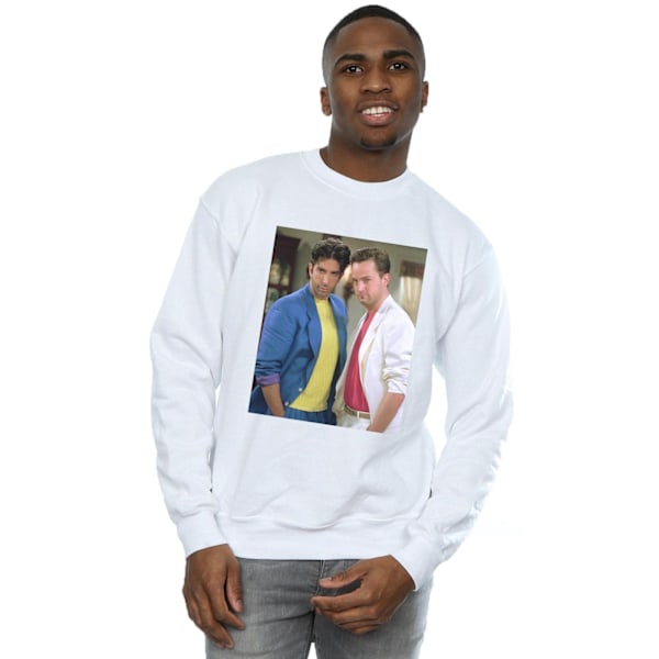 Friends Herr 80-tal Ross Och Chandler Sweatshirt 4XL Vit White 4XL