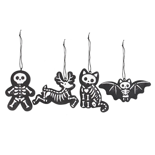 Something Different Skelett Cookie Ornament Set (4-pack) På Black/White One Size