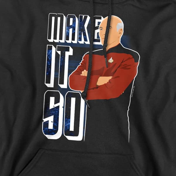 Star Trek: The Next Generation Herr 'Make It So' Hoodie L Svart Black L