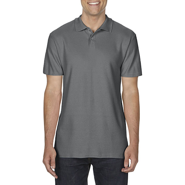 Gildan Softstyle Herr Kortärmad Dubbel Pique Poloskjorta 4XL Charcoal 4XL