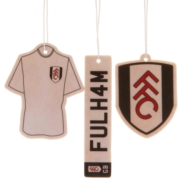 Fulham FC Crest luftfräschare (paket med 3) One Size Vit/Svart/ White/Black/Red One Size