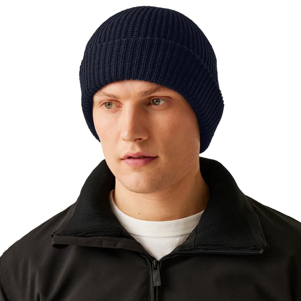 Regatta Professional Unisex Fullständigt Ribbstickad Vintermössa / Hatt Navy One Size