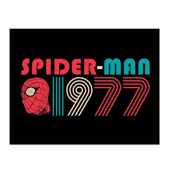 Spider-Man 1977 inramad affisch 40cm x 30cm Svart/flerfärgad Black/Multicoloured 40cm x 30cm