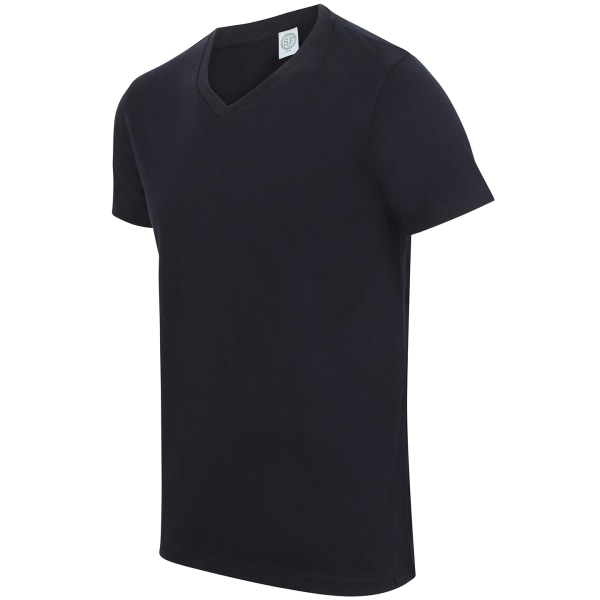 Skinni Fit Men Mens Feel Good Stretch V-halsad Kortärmad T-shirt Navy S