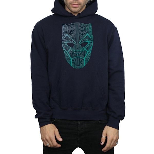 Marvel Herr Svart Panther Tribal Mask Hoodie XXL Marinblå Navy Blue XXL