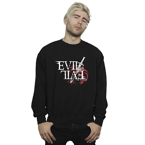 Netflix The Witcher Evil Is Evil Sweatshirt M Svart Black M