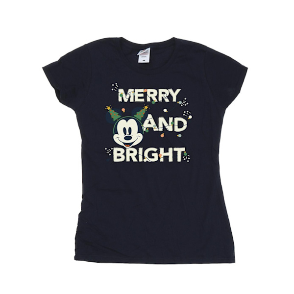 Disney Womens/Ladies Mickey Mouse Merry & Bright Bomull T-shirt Navy Blue XXL