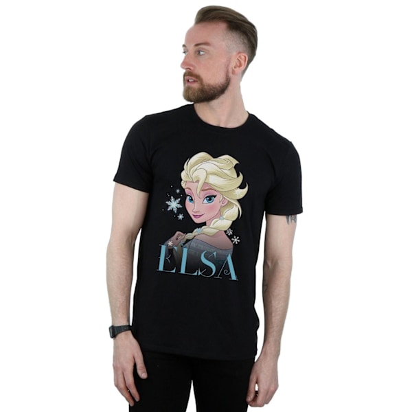 Disney herr Frozen Elsa snöflinga porträtt T-shirt 3XL svart Black 3XL