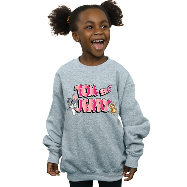 Tom And Jerry Girls Gradient Logo Sweatshirt 12-13 År Sport Sports Grey 12-13 Years