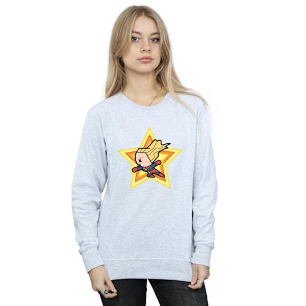 Marvel Womens/Ladies Kawaii Captain Marvel Sweatshirt M Sports Sports Grey M