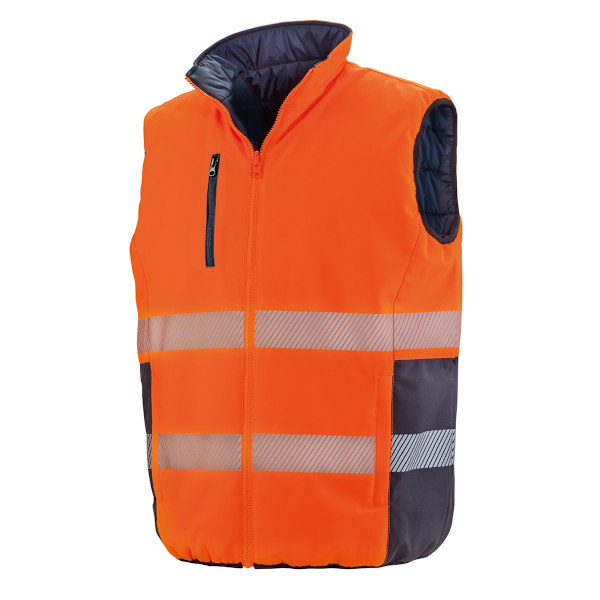 SAFE-GUARD by Result Unisex Vuxen Mjuk Touch Vändbar Säkerhet Fluorescent Orange XL