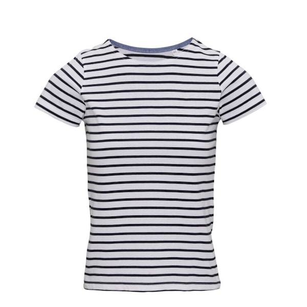 Asquith & Fox Dam/Damer Mariniere Coastal Kortärmad T-shirt White/Navy L