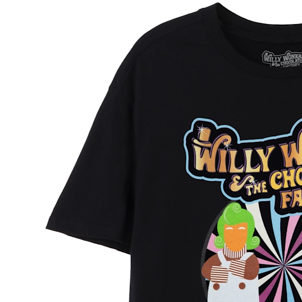 Willy Wonka & The Chocolate Factory T-shirt för män med korta ärmar Black M