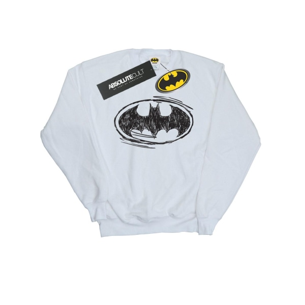 Batman Mens Sketch Logo Sweatshirt L Vit White L