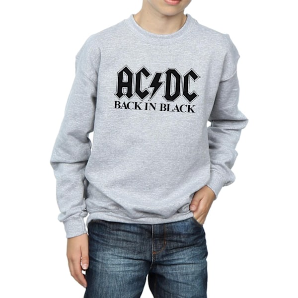 AC/DC Boys Back in Black Logo Sweatshirt 5-6 år Sports Grey Sports Grey 5-6 Years