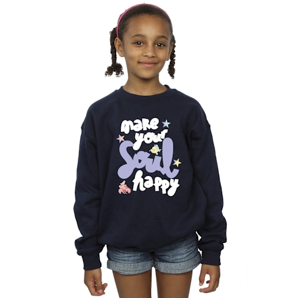 Disney Girls The Little Mermaid Happy Sweatshirt 7-8 år Marinblå Navy Blue 7-8 Years