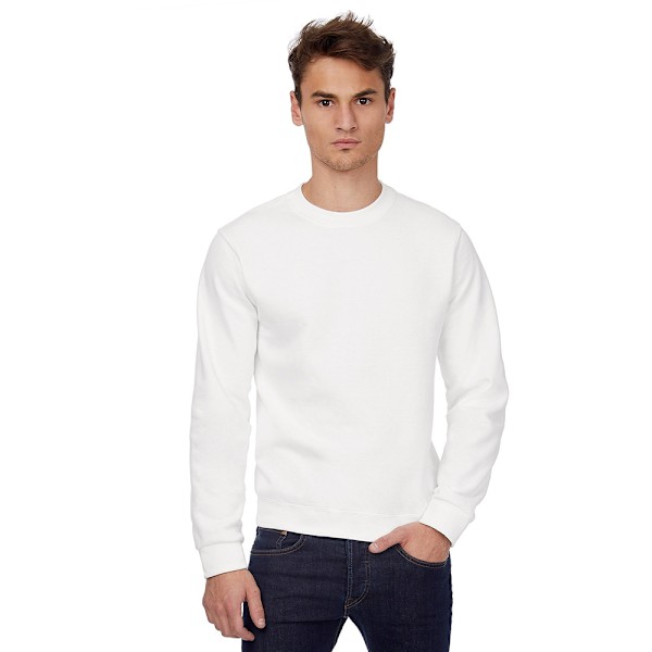 B&C Herr Crew Neck Sweatshirt Top L Vit White L