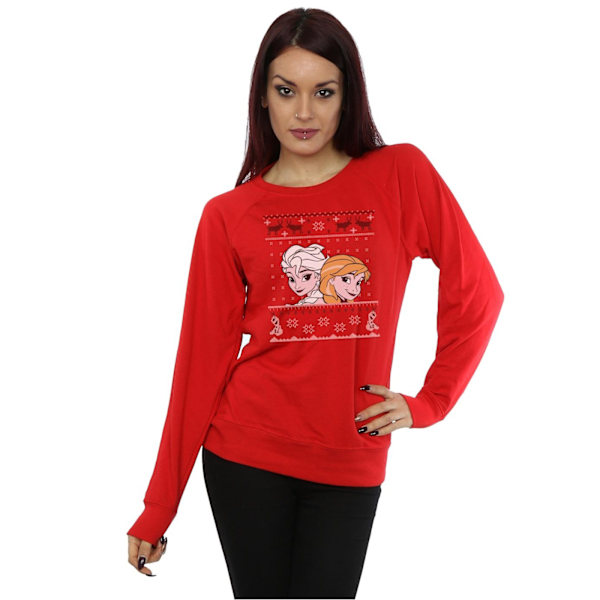 Disney Dam/Kvinnor Frozen Jul Anna Och Elsa Sweatshirt Red XXL