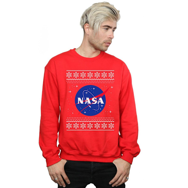 NASA Classic Fair Isle Sweatshirt 4XL Röd Red 4XL